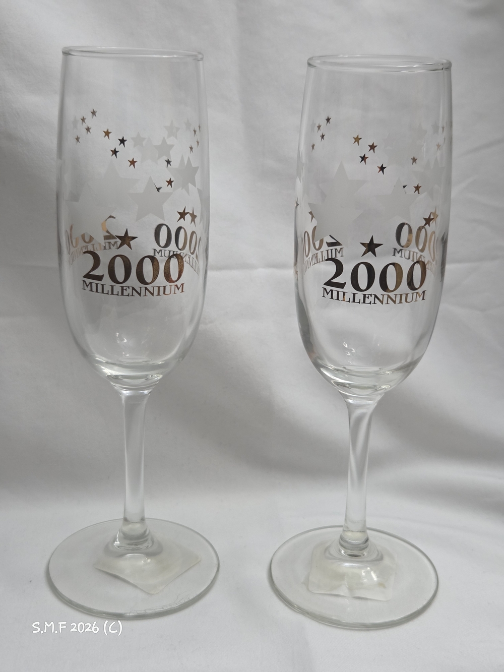 Vintage Millennium Y2K - 2000 Celebration Champagne Flute Set